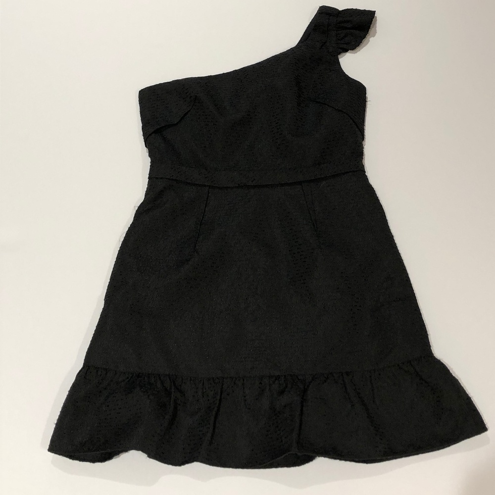 Vera Wang Lavendar Label Black One Shoulder Dress